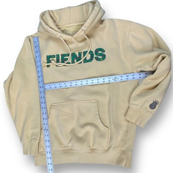 Super Mookin Fiends Flower Bed Pullover Hoodie Mens Sz M Yellow Hooded Sweatshir - Picture 8 of 13